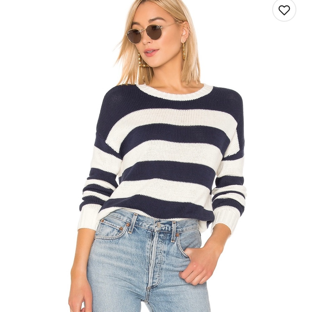 Rails navy and white stripe sweater. Size large